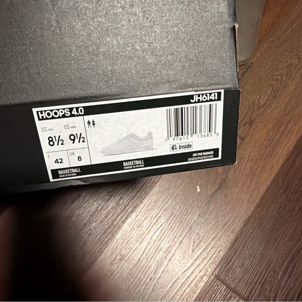 Adidas Hoops 4.0 Basketball Shoes Unisex Men's 8.5 / Women's 9.5 Cloud White - Picture 5 of 5